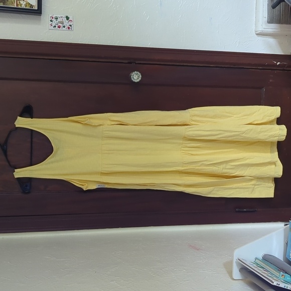 New with Tags Old Navy Maternity Yellow Tiered Maxi Dress Size XXL - Picture 6 of 7